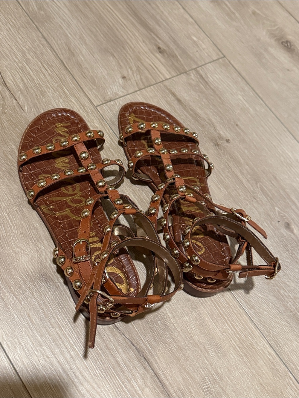 Sam Edelman Brown Studded Gladiator Sandals